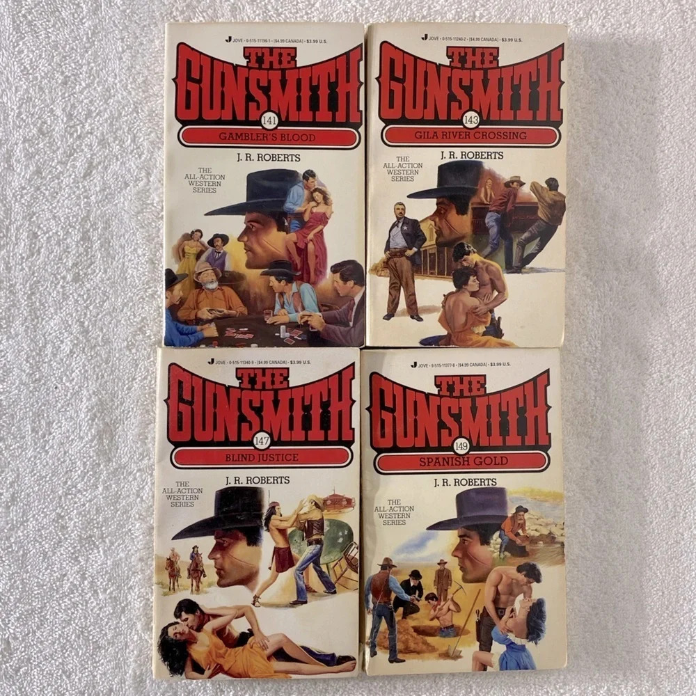 Vintage The Gunsmith All Action  Western Romance Novel x4